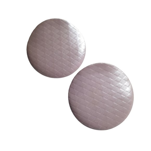 Baby Pink Pressed Metal Vintage Earrings Womens Round Textured Jewelry Costume - Picture 5 of 5